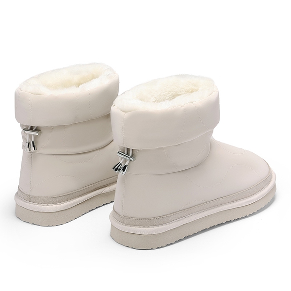 Faux Fur Lined Snow Boots - OFF-WHITE - 4